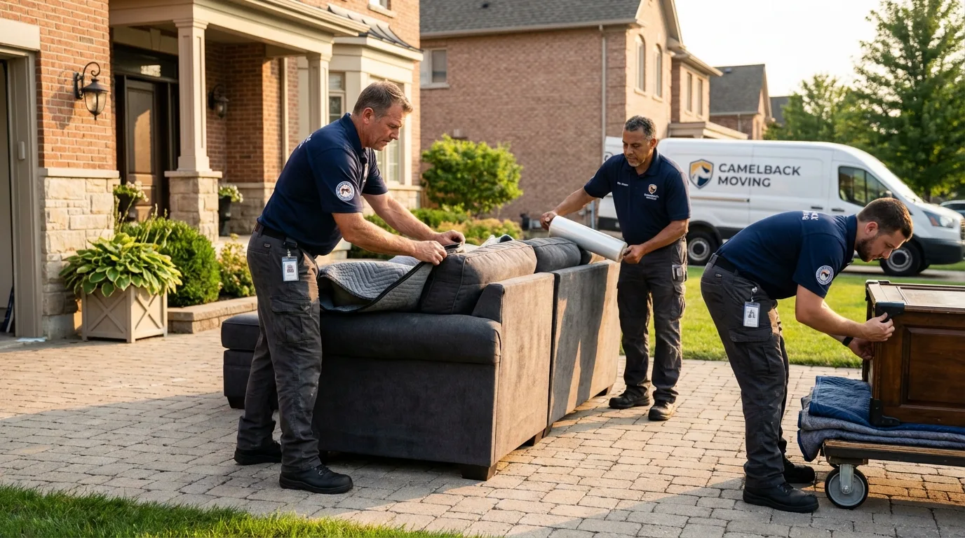 Large estate moving crew wrapping furniture in University, MS